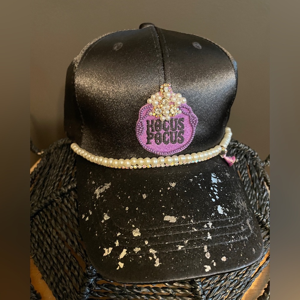 Elegant Black ‘Hocus Pocus’ Halloween Hat - Custom & Glamorous